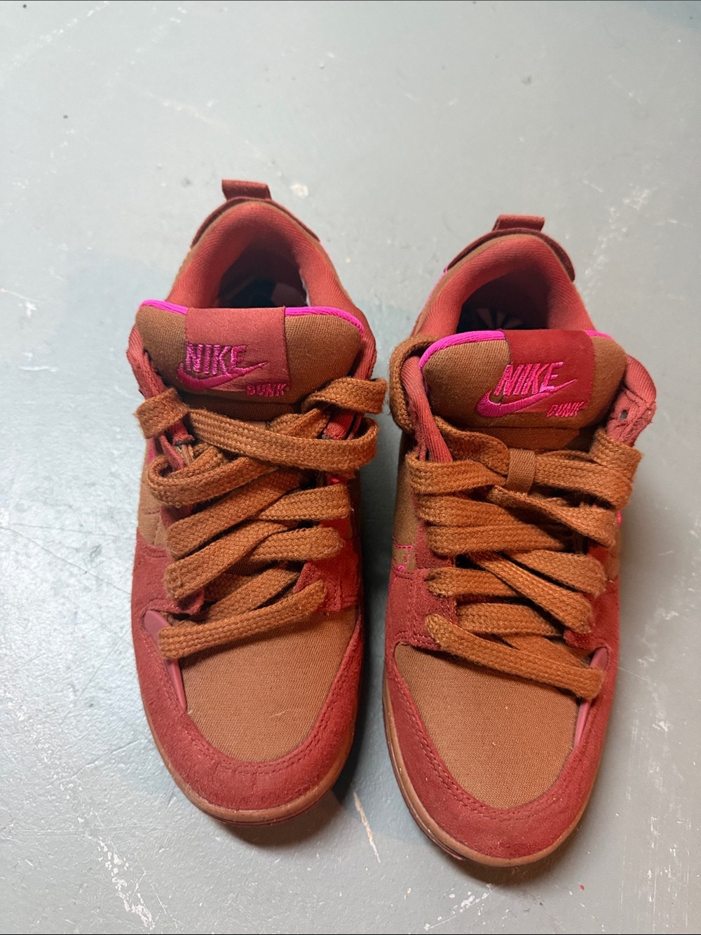 Nike Women's Pink/Brown Dunk Sneakers